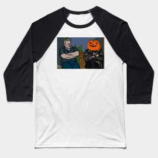 Pumpkin Head Halloween Horror Bernie Sanders Irish Uncle Memes Baseball T-Shirt